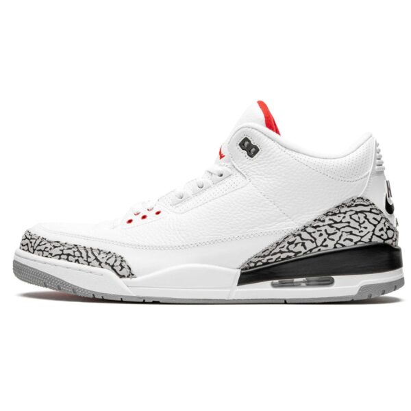Air AJ 3 Retro "Katrina" White/ Fire Red/ Cement Grey - Image 2