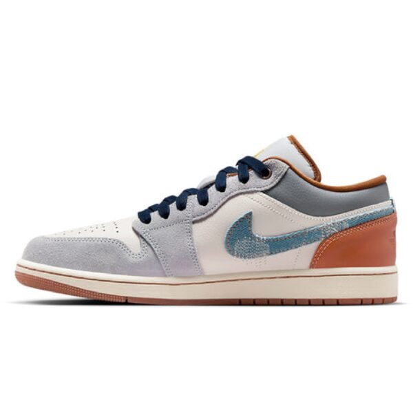 Air AJ 1 Low Phantom Amber Brown Star Blue Denim - Image 2