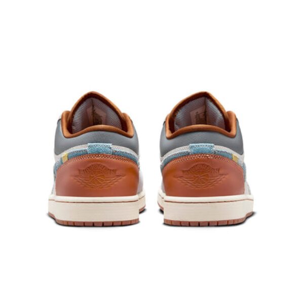Air AJ 1 Low Phantom Amber Brown Star Blue Denim - Image 3
