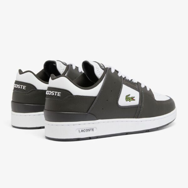Lacoste Men's Black/White Court Cage Leather Trainers - Image 3