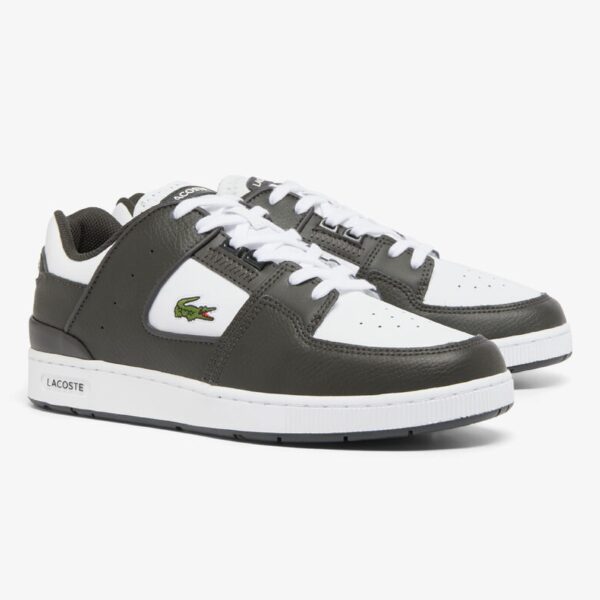 Lacoste Men's Black/White Court Cage Leather Trainers - Image 4